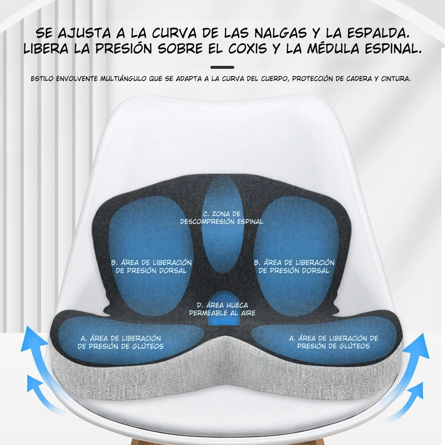 ConfortPro – Cojín Lumbar de Espuma Viscoelástica
